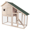 55" 2-Tier Wooden Rabbit Hutch with Ramp E9060