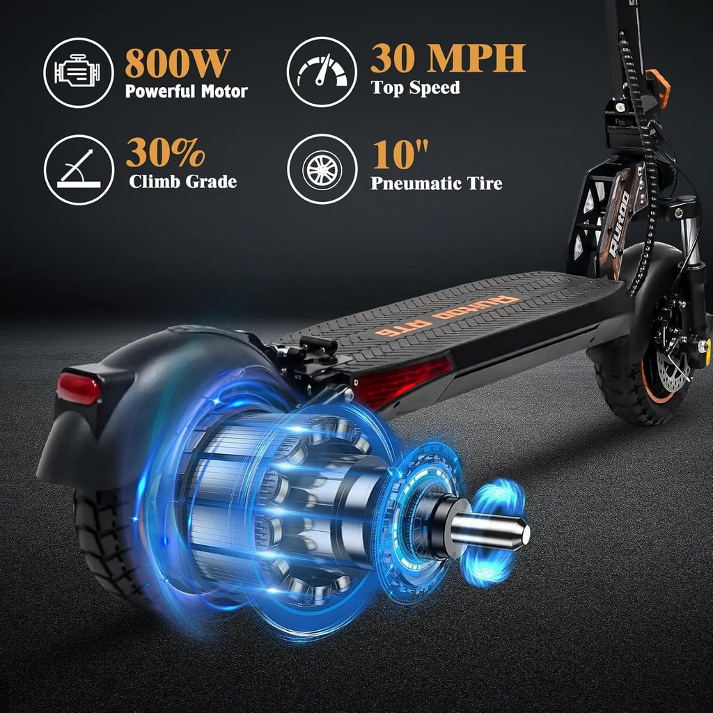 800W 35 Miles 30 MPH 10" Off-Road Folding Electric Scooter F597