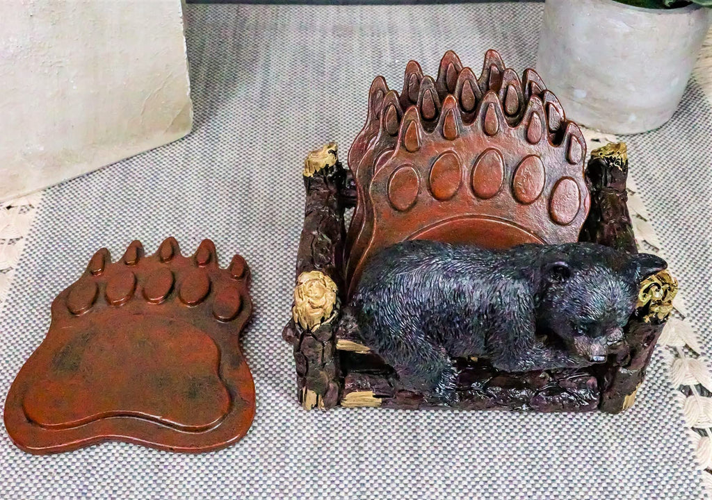 Coaster Set with 4 Bear Paw Tracks Coasters N32414