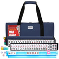 White 166 Tiles Mahjong Set with Blue Carrying Bag Q962