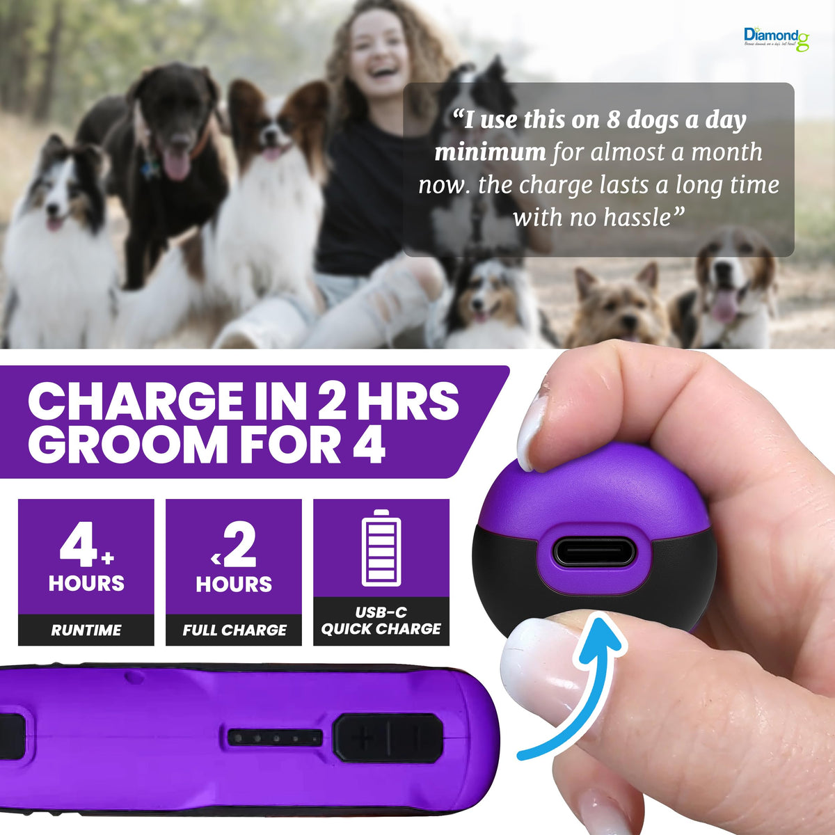 Cordless Dog Nail Grinder with LED Light L460067