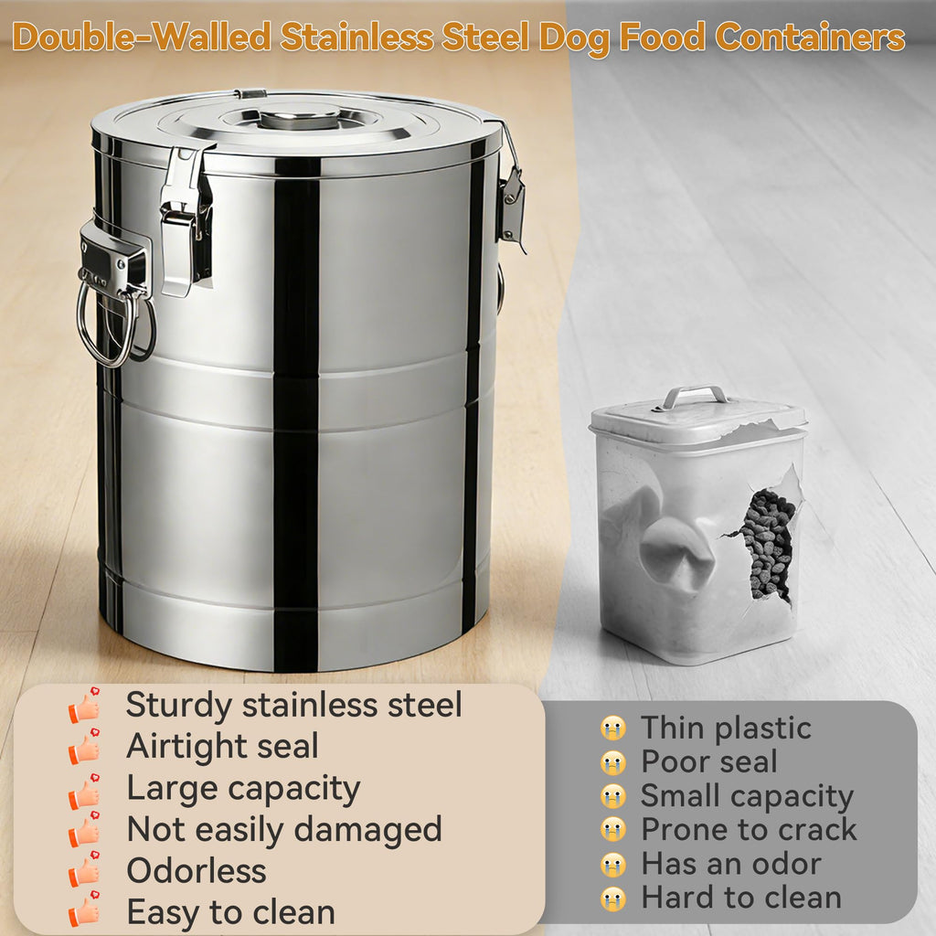 Stainless Steel Dog Food Storage Container with Scoop E8225