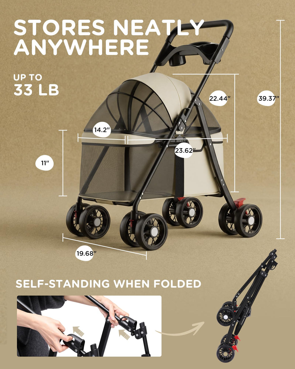 Foldable Pet Stroller Y522