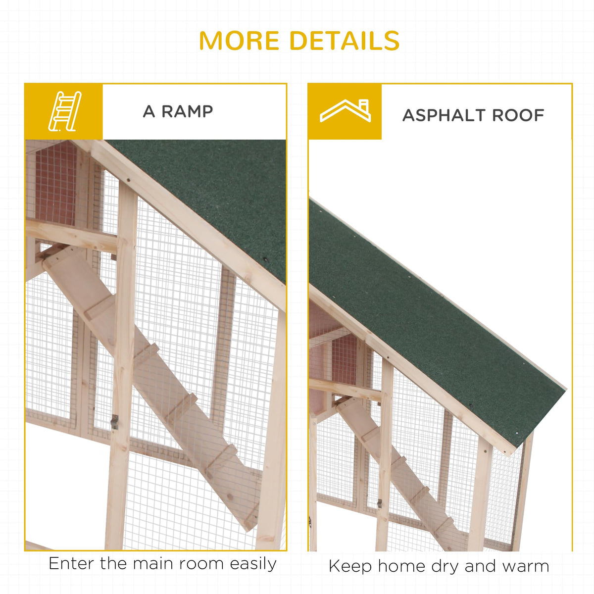 55" 2-Tier Wooden Rabbit Hutch with Ramp E9060