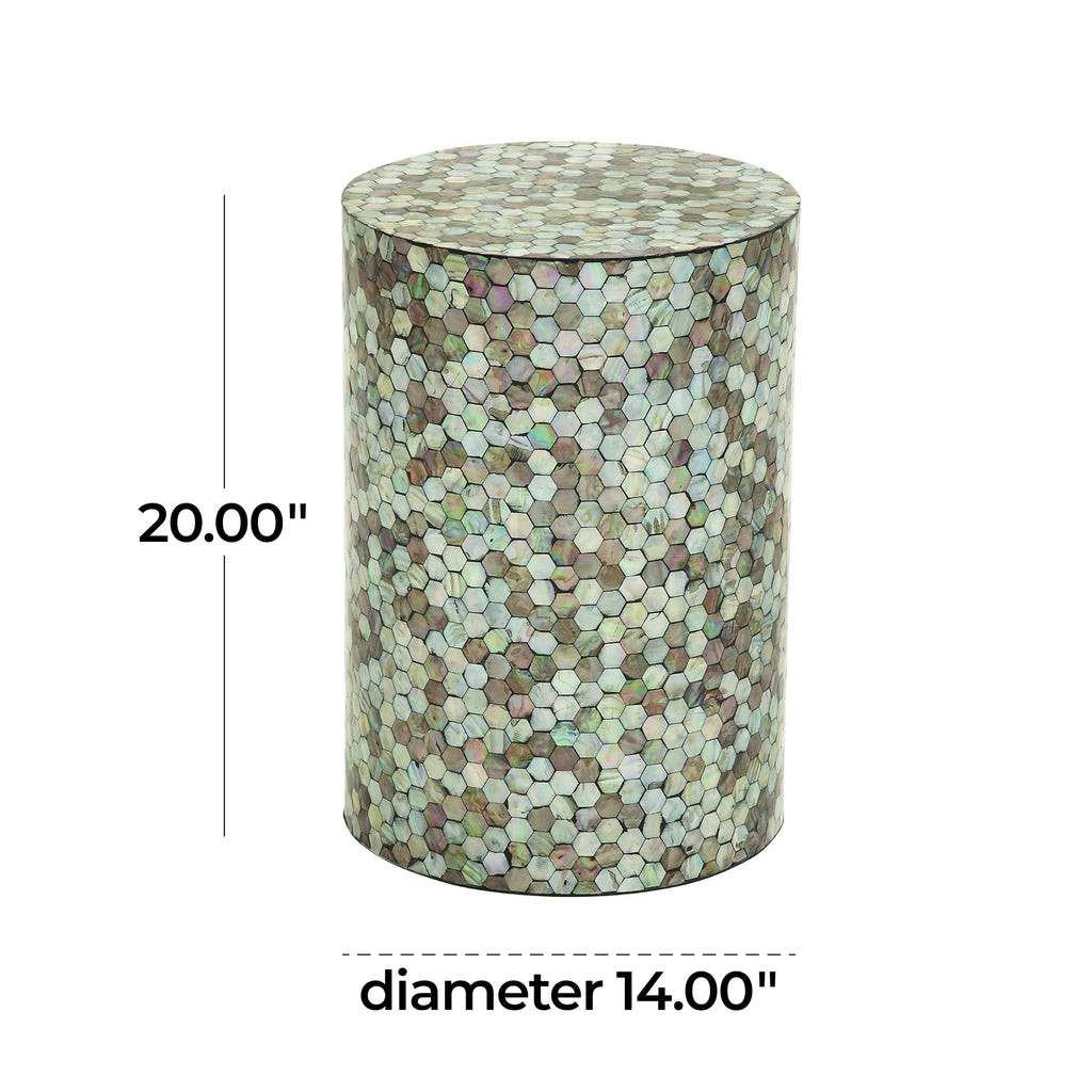 14" x 14" x 20" Multi Colored Mosaic Side Table W6433