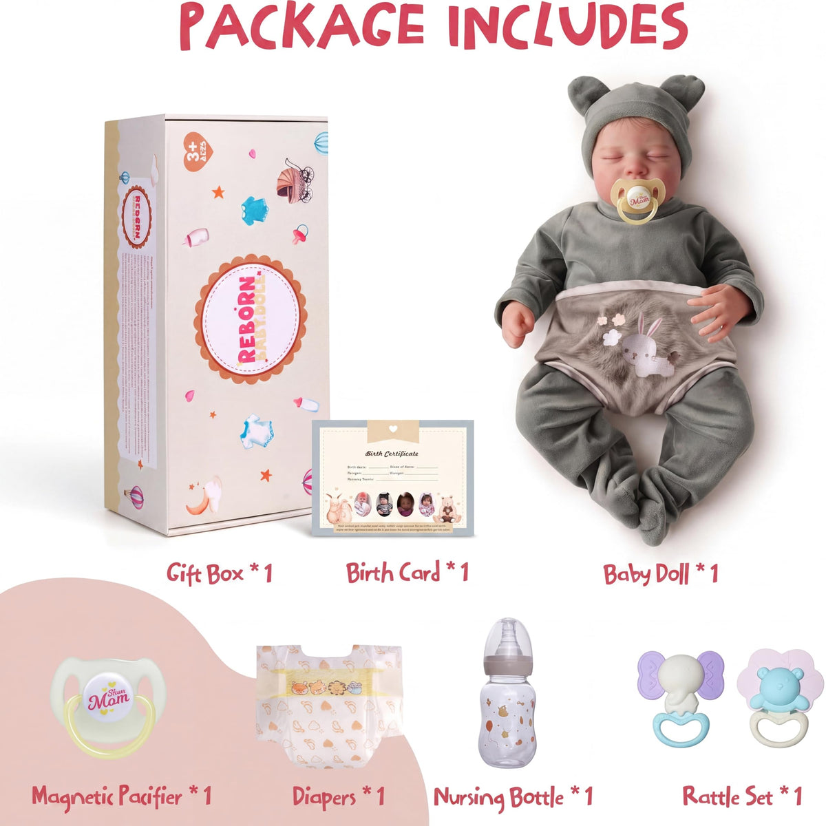 20 Inch Realistic Newborn Baby Doll with Poseable Body X174