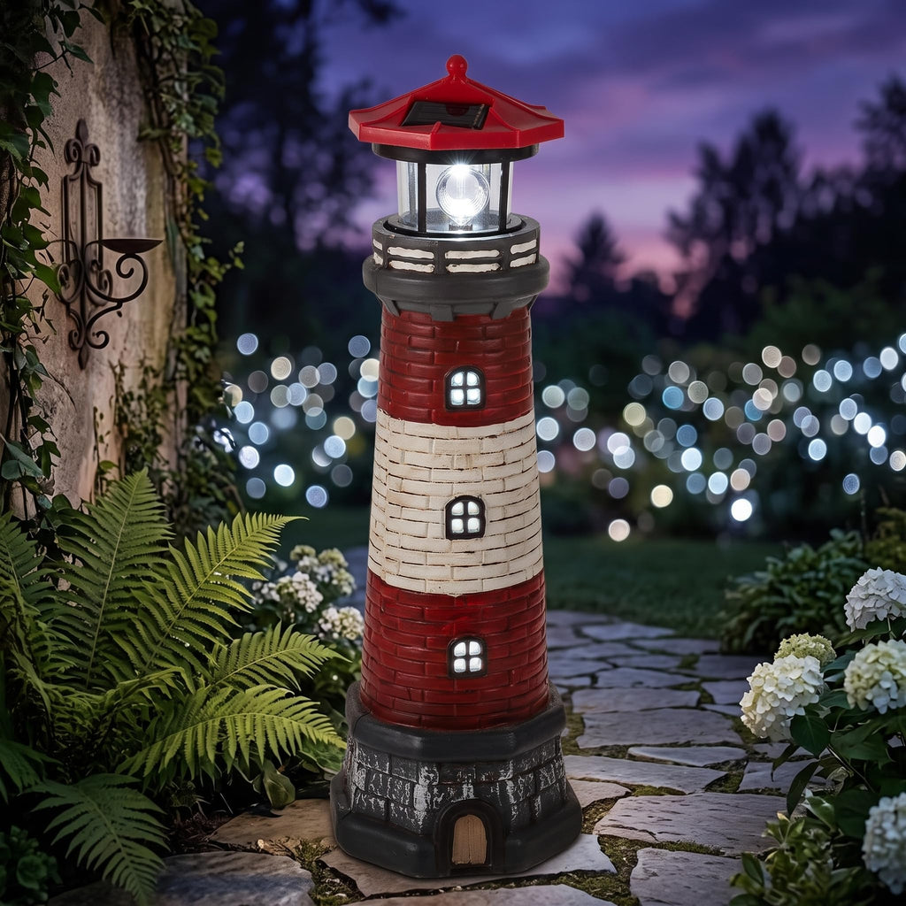 15" Solar Lighthouse Garden Statue N570