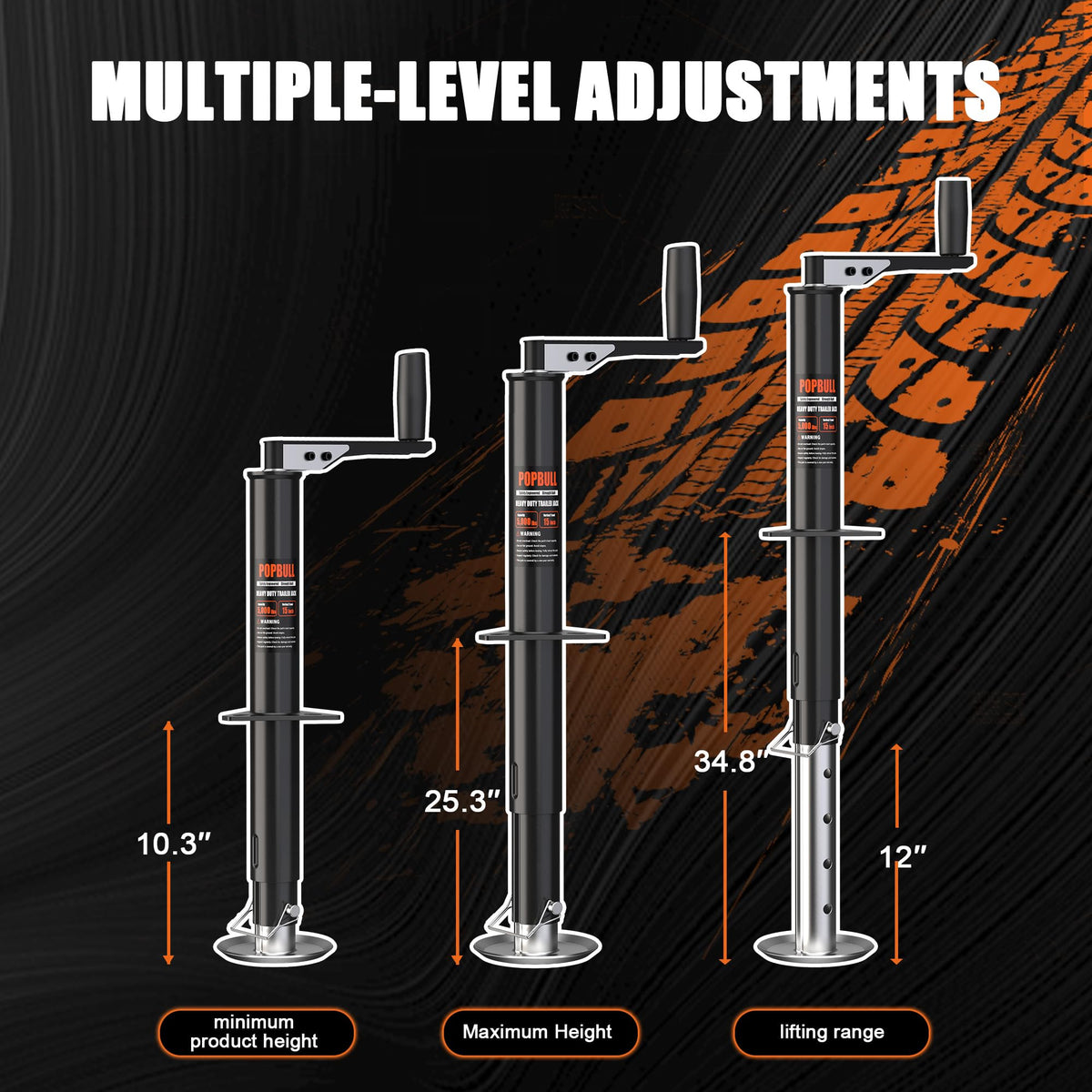 5000lbs A-Frame Trailer Jack 30" Lift Adjustable Drop Leg G79990