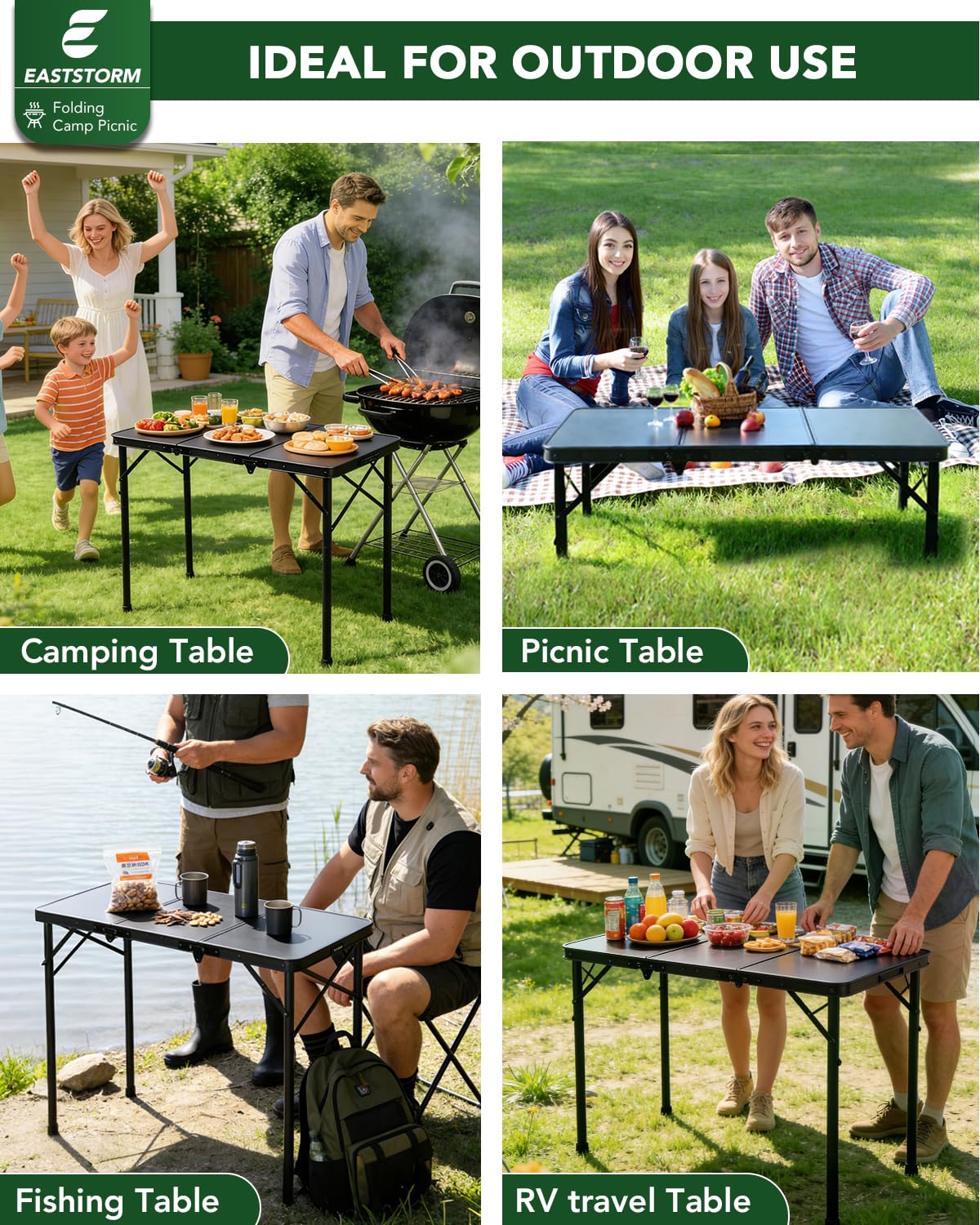 Small Folding Camping Table Black K6473