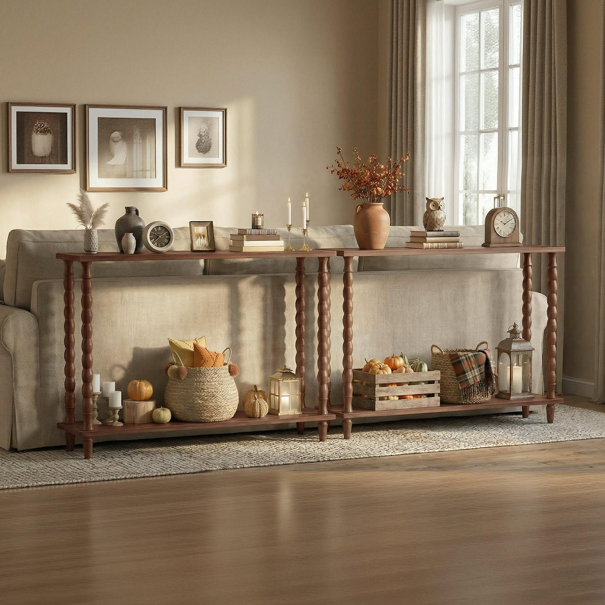 39.4'' 2-Tier Mid-Century Console Table H398751