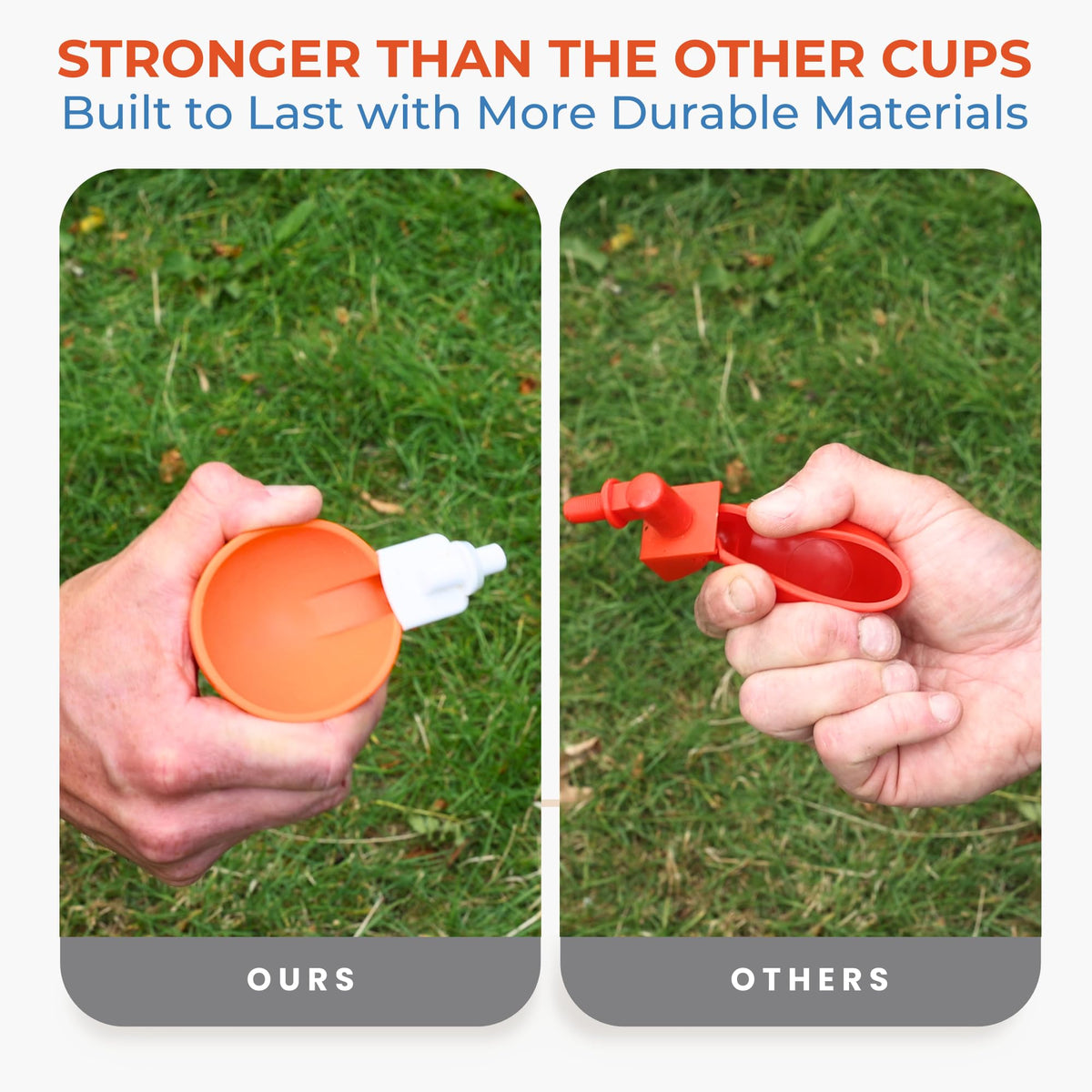 Large Automatic Chicken Waterer Cups with 1/2" PVC Tee Fittings 5-Pack I409029