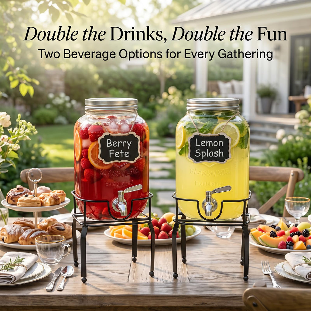 1 Gallon Glass Drink Dispensers with Spigot K462792