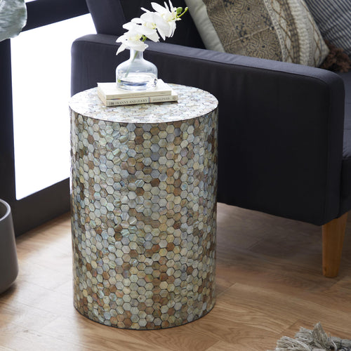 14" x 14" x 20" Multi Colored Mosaic Side Table W6433