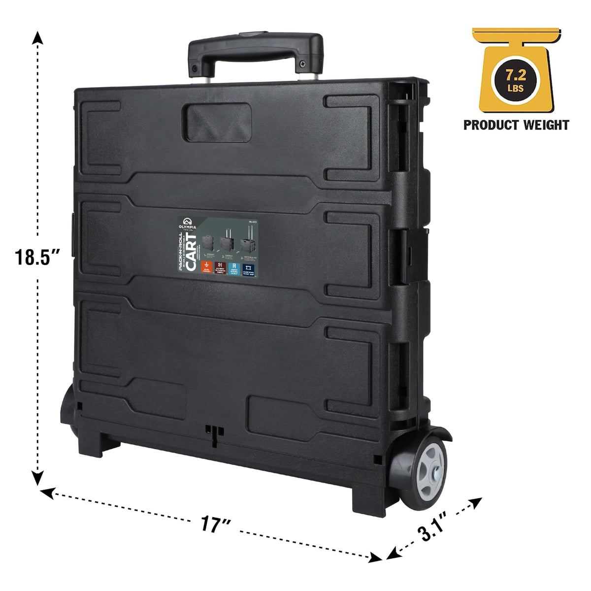 Portable Tools Carrier with Telescopic Handle, 80 Lb. Load Capacity, Black U8229