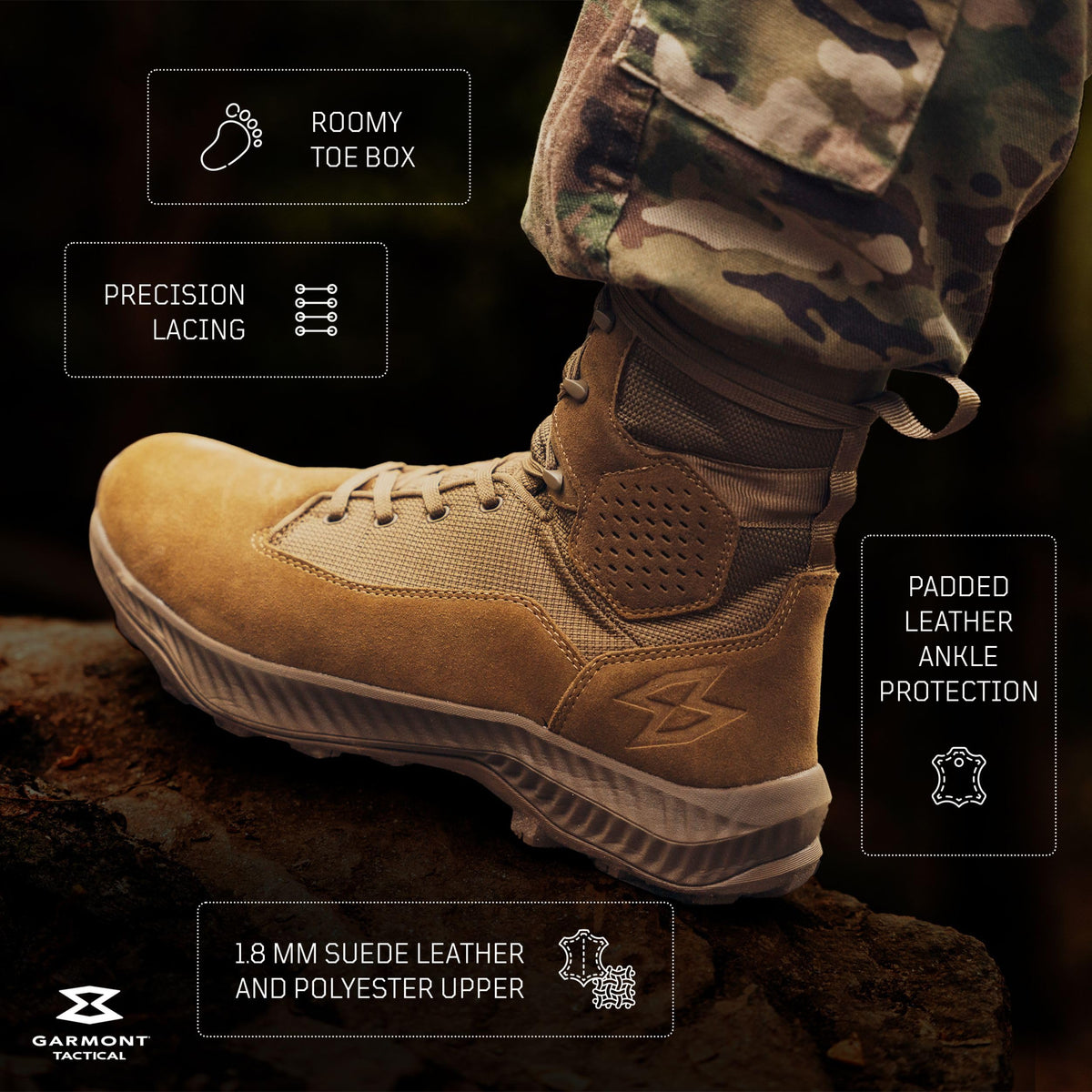 Suede Combat Boots X6172