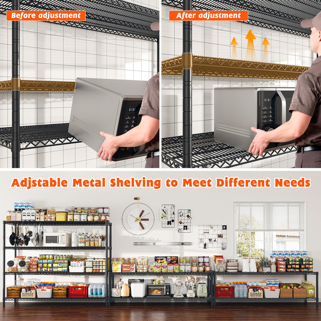 4-Tier Heavy Duty Metal Shelving Unit with Wheels R71679