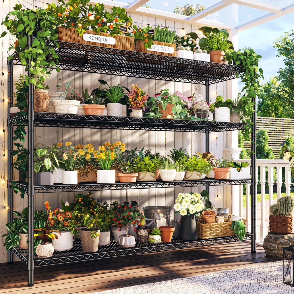 4-Tier Heavy Duty Metal Shelving Unit with Wheels R71679