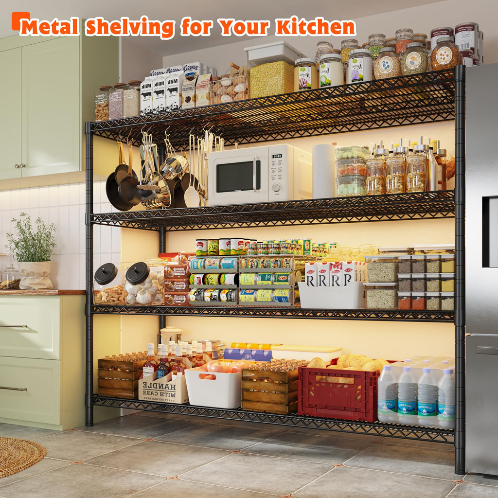 4-Tier Heavy Duty Metal Shelving Unit with Wheels R71679